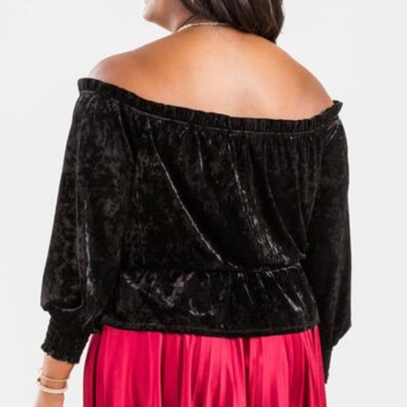 Francesca's | NWT Christelle Velvet Off The Shoulder Blouse 💠 - Picture 6 of 9